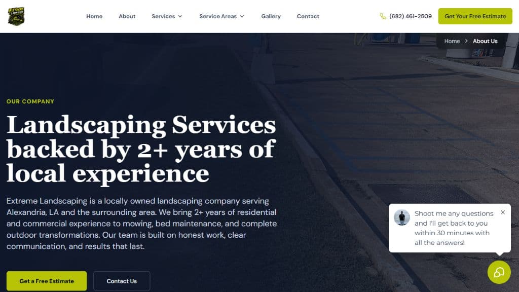 Extreme Lawn Care & Landscaping website preview